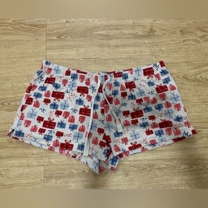 Joe Fresh Red and Blue Gift Pattern Women's Athletic Shorts